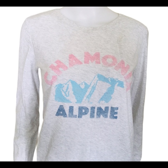 GAP Vintage Wash Alpine Mountain Champion Print Ski Top With Long Sleeves Grey S - Picture 5 of 13